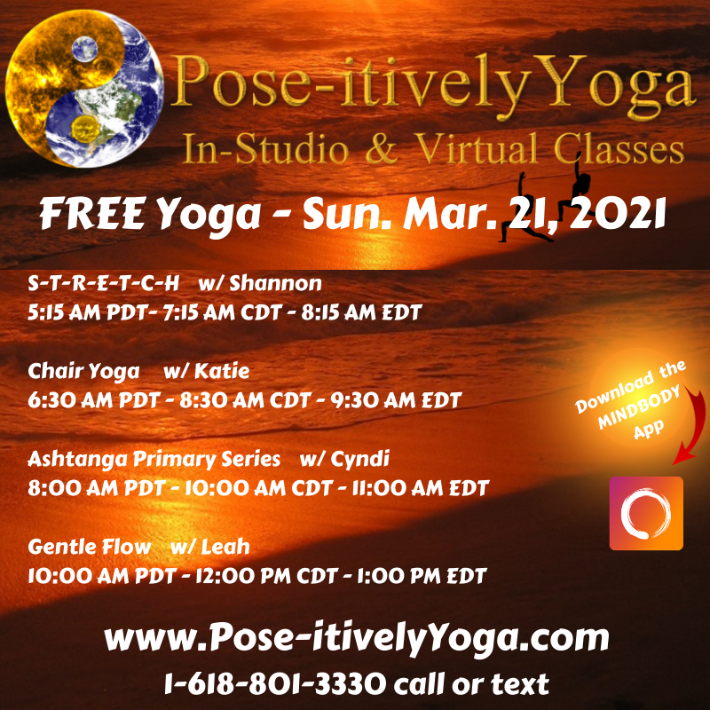Take LIVE classes with Pose-itively Yoga anywhere in the world - Purely and Pose-itively Yoga
