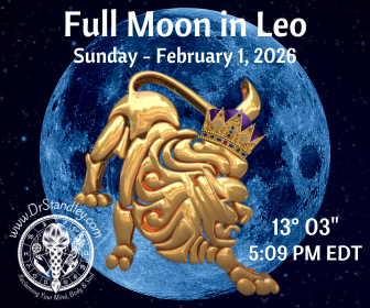 Full Moon in Leo at 13 degrees 03 minute on DrStandley.com