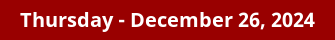 December 26, 2024 Daily Horoscope on DrStandley.com