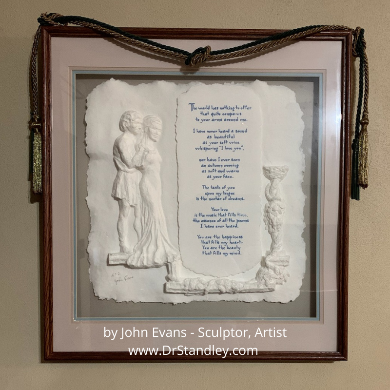 John Evans Sculptor Artist On Cotton with Poem on DrStandley.com