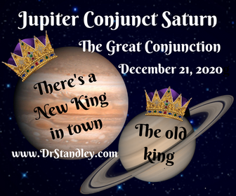 The Great Conjunction, Jupiter conjuncts Saturn on December 21, 2020 on DrStandley.com