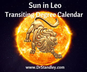 The Sun in Leo Transiting Degree Calendar on DrStandley.com
